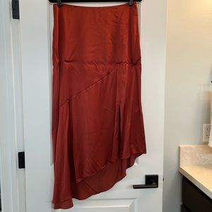 & Other Stories Asymmetrical Midi Skirt in Rust